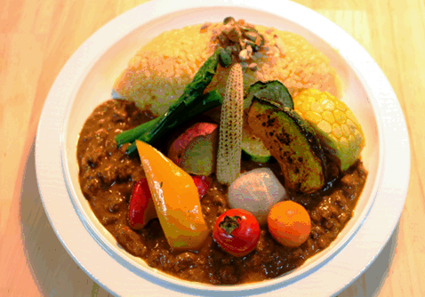 Spicy curry made with venison and unusually shaped vegetables